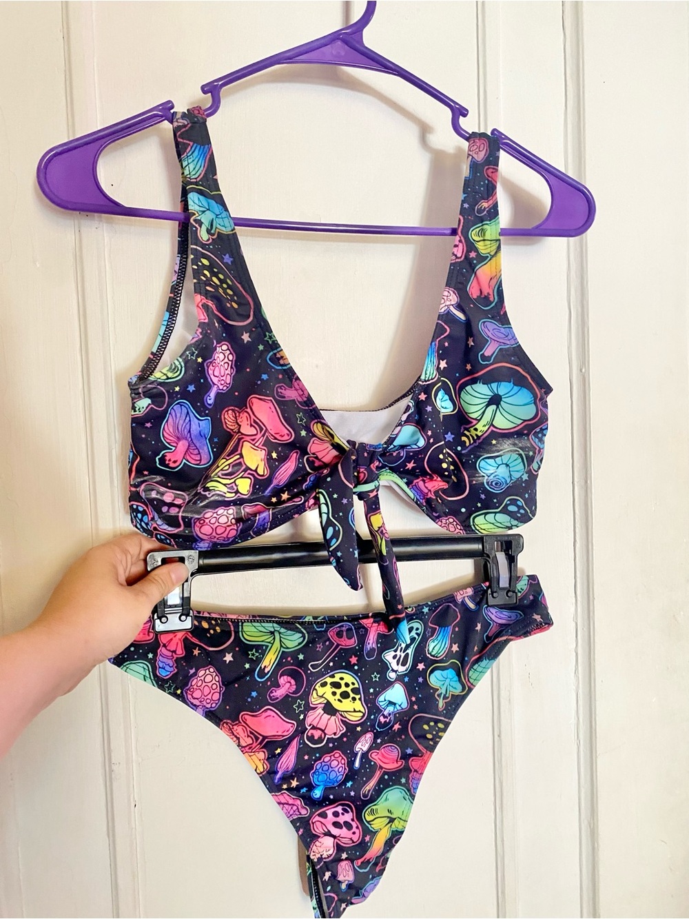 Purple Hecate Trippy Mushroom Bikini Top and Thong Bottom